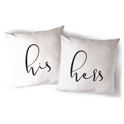 His and Hers Pillow Covers, 2-Pack - The Cotton and Canvas Co.