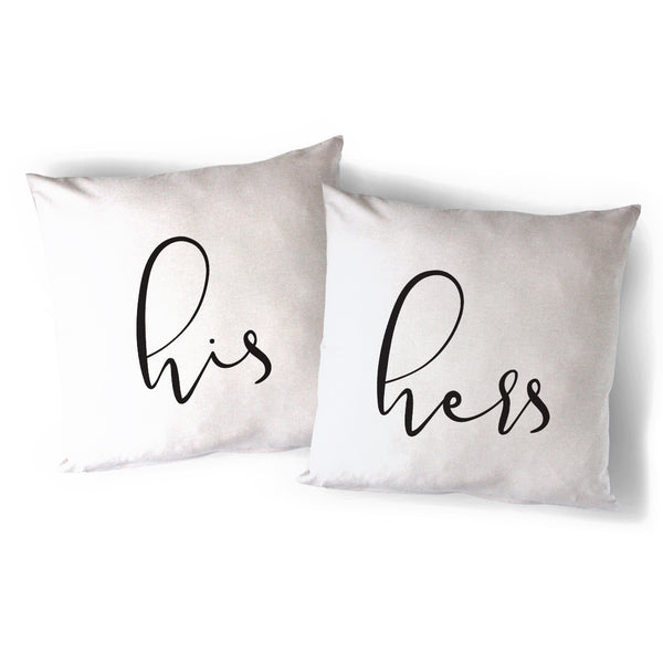 The Cotton and Canvas Co. His and Hers Pillow Covers, 2-Pack