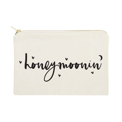 Honeymoonin' Cotton Canvas Cosmetic Bag - The Cotton and Canvas Co.
