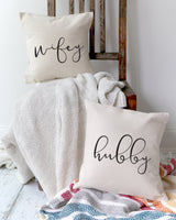 Hubby and Wifey Pillow Covers, 2-Pack - The Cotton and Canvas Co.