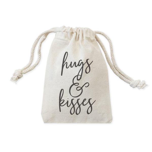 The Cotton and Canvas Co. Hugs and Kisses Wedding Favor Bags, 6-Pack