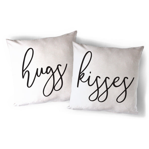 The Cotton and Canvas Co. Hugs and Kisses Pillow Cover, 2 Pack