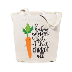 Haters Gonna Hate, I Don't Carrot All Cotton Canvas Tote Bag - The Cotton and Canvas Co.