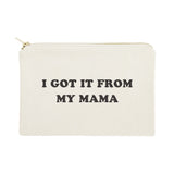 I Got it From My Mama Cotton Canvas Cosmetic Bag - The Cotton and Canvas Co.