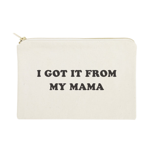 The Cotton and Canvas Co. I Got it From My Mama Cotton Canvas Cosmetic Bag