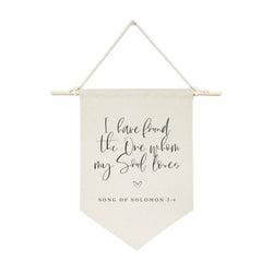 I Have Found the One Whom My Soul Loves, Song of Solomon 3:4 Cotton Canvas Scripture, Bible Hanging Wall Banner - The Cotton and Canvas Co.