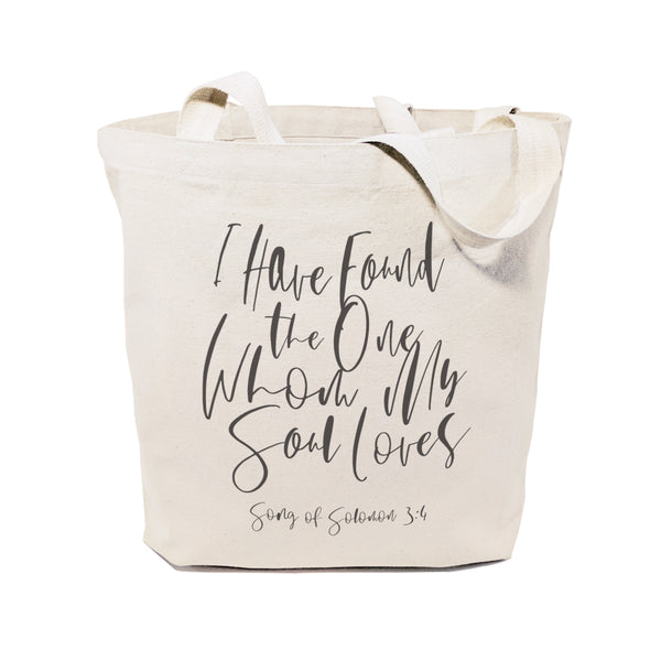 The Cotton and Canvas Co. I Have Found the One Whom My Soul Loves, Song of Solomon 3:4 Cotton Canvas Tote Bag