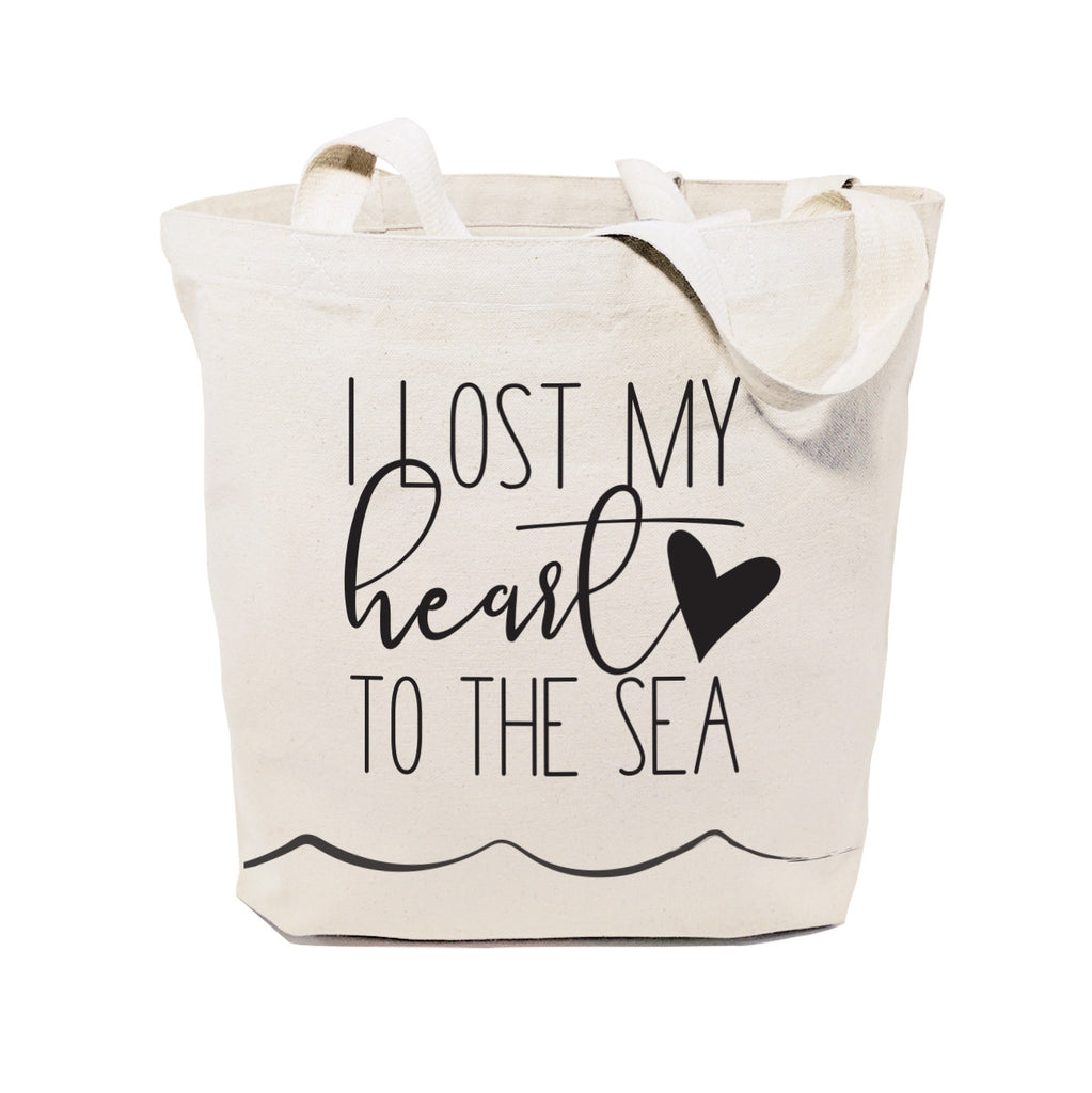 I Lost My Heart to the Sea Cotton Canvas Tote Bag – The Cotton & Canvas Co.