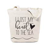 I Lost My Heart to the Sea Cotton Canvas Tote Bag - The Cotton and Canvas Co.