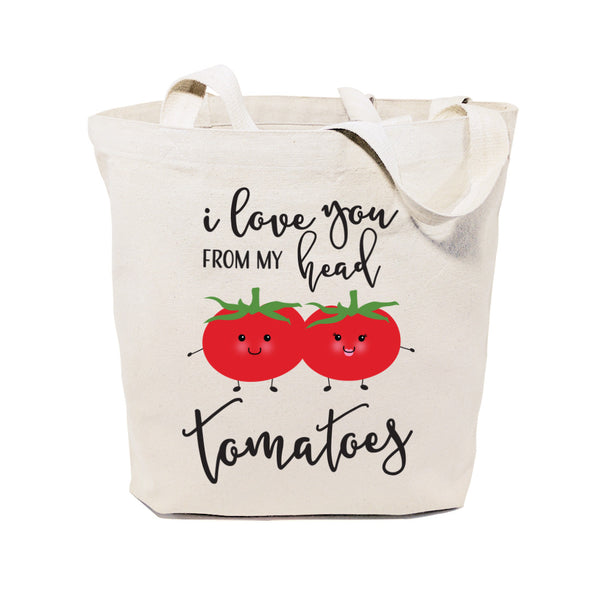 The Cotton and Canvas Co. I Love You From My Head Tomatoes Cotton Canvas Tote Bag
