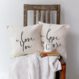 I Love You and I Love You More Pillow Covers, 2-Pack - The Cotton and Canvas Co.