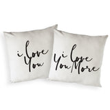 I Love You and I Love You More Pillow Covers, 2-Pack - The Cotton and Canvas Co.