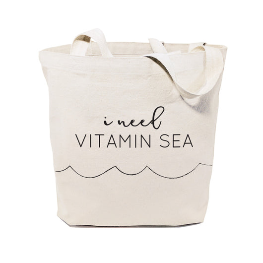 I Need Vitamin Sea Cotton Canvas Tote Bag - The Cotton and Canvas Co.