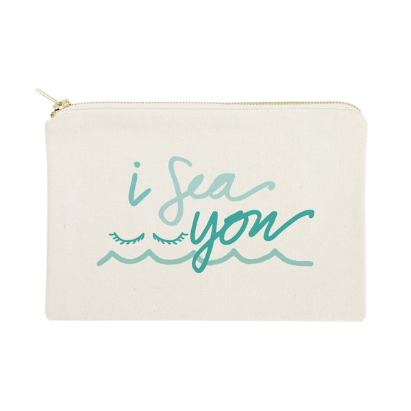 The Cotton and Canvas Co. I Sea You Cotton Canvas Cosmetic Bag