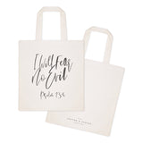 I Will Fear No Evil, Psalm 23:4 Cotton Canvas Tote Bag - The Cotton and Canvas Co.