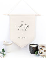 I Will Fear No Evil, Psalm 23:4 Cotton Canvas Scripture, Hanging Wall Banner - The Cotton and Canvas Co.