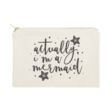 Actually, I'm a Mermaid Cotton Canvas Cosmetic Bag - The Cotton and Canvas Co.