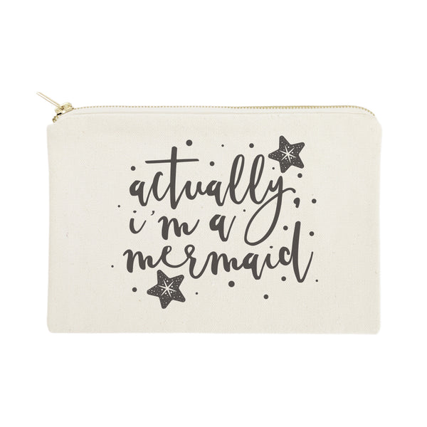 The Cotton and Canvas Co. Actually, I'm a Mermaid Cotton Canvas Cosmetic Bag