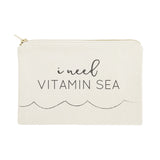 I Need Vitamin Sea Cotton Canvas Cosmetic Bag - The Cotton and Canvas Co.