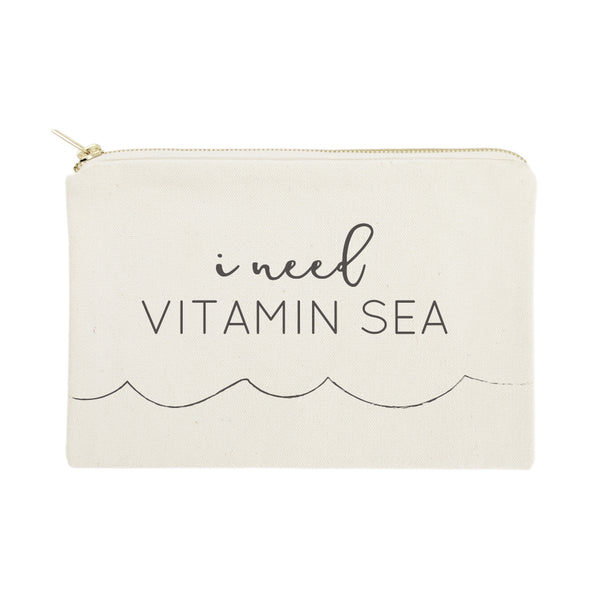 The Cotton and Canvas Co. I Need Vitamin Sea Cotton Canvas Cosmetic Bag