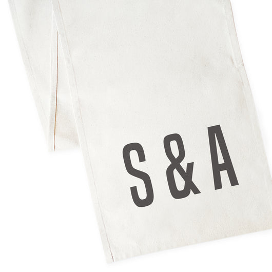 Personalized Couple Monogram Canvas Table Runner - The Cotton and Canvas Co.