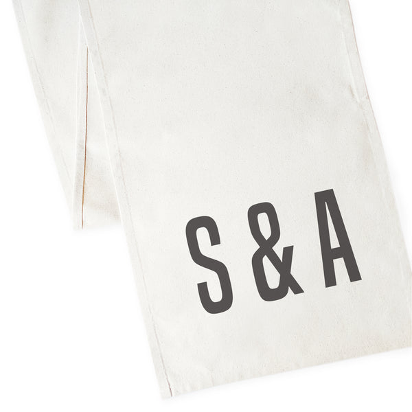 The Cotton and Canvas Co. Personalized Couple Monogram Canvas Table Runner