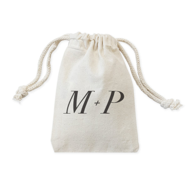 The Cotton and Canvas Co. Personalized Monogram Wedding Favor Bags, 6-Pack