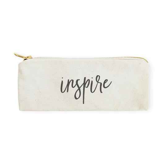 Inspire Cotton Canvas Pencil Case and Travel Pouch - The Cotton and Canvas Co.