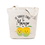It Takes Two to Mango Cotton Canvas Tote Bag - The Cotton and Canvas Co.