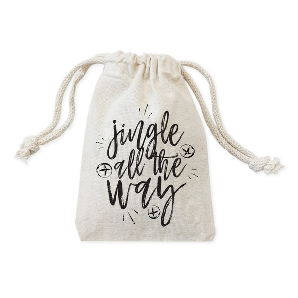 The Cotton and Canvas Co. Jingle All the Way Christmas Holiday Favor Bags, 6-Pack