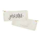 Just Love Cotton Canvas Pencil Case and Travel Pouch - The Cotton and Canvas Co.