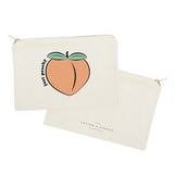 Just Peachy Cotton Canvas Cosmetic Bag - The Cotton and Canvas Co.