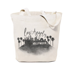 Los Angeles Cityscape Cotton Canvas Tote Bag - The Cotton and Canvas Co.
