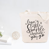Leave a Little Sparkle Wherever You Go Cotton Canvas Tote Bag - The Cotton and Canvas Co.