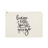 Leave a Little Sparkle Wherever You Go Cotton Canvas Cosmetic Bag - The Cotton and Canvas Co.