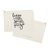 Leave a Little Sparkle Wherever You Go Cotton Canvas Cosmetic Bag - The Cotton and Canvas Co.
