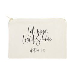 Let Your Light Shine, Matthew 5:16 Cotton Canvas Cosmetic Bag - The Cotton and Canvas Co.