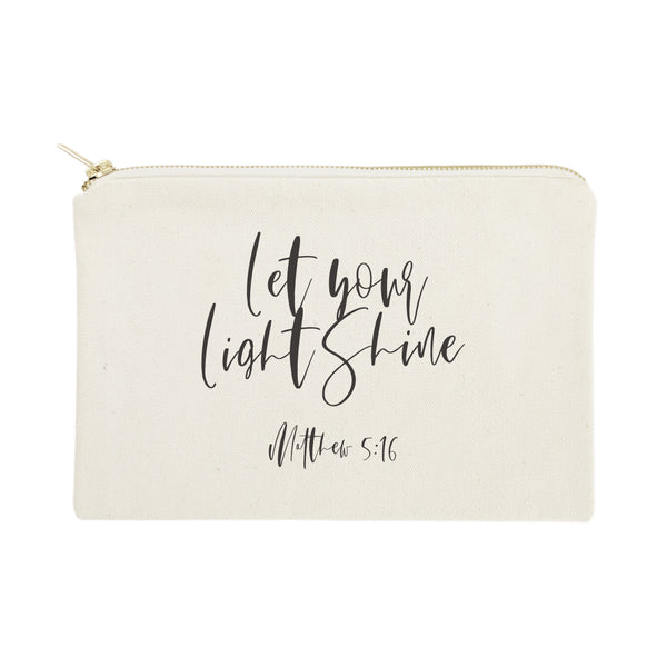 The Cotton and Canvas Co. Let Your Light Shine, Matthew 5:16 Cotton Canvas Cosmetic Bag