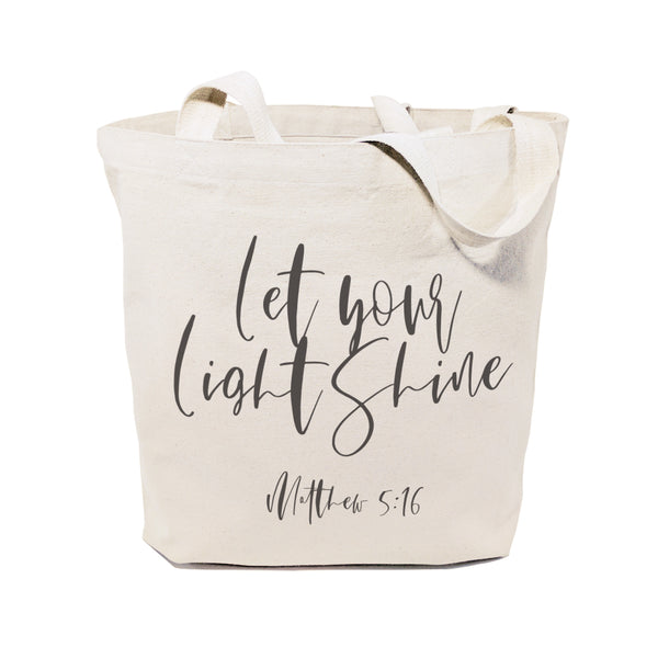 The Cotton and Canvas Co. Let Your Light Shine, Matthew 5:16 Cotton Canvas Tote Bag