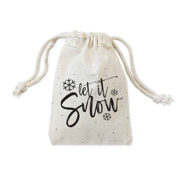 The Cotton and Canvas Co. Let It Snow Christmas Holiday Favor Bags, 6-Pack