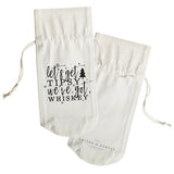 Let's Get Tipsy, We've Got Whiskey Christmas Canvas Wine Bag - The Cotton and Canvas Co.