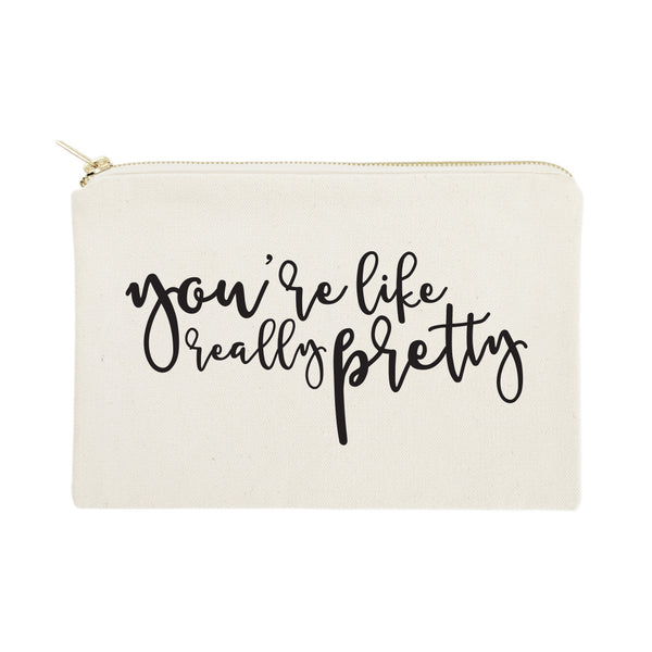 The Cotton and Canvas Co. You're Like Really Pretty Cotton Canvas Cosmetic Bag