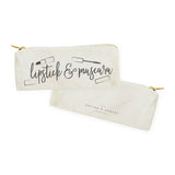 Lipstick & Mascara Cotton Canvas Pencil Case and Travel Pouch - The Cotton and Canvas Co.