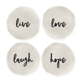 Live, Love, Laugh, and Hope Cotton Canvas Drink Coasters, Set of 4 - The Cotton and Canvas Co.