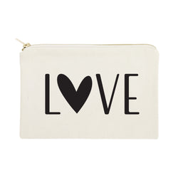 Love Cotton Canvas Cosmetic Bag - The Cotton and Canvas Co.