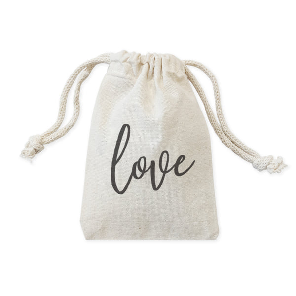 The Cotton and Canvas Co. Love Wedding Favor Bags, 6-Pack