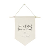 Love is Patient Love is Kind 1 Corinthians 13:4-8 Cotton Canvas Scripture, Hanging Wall Banner - The Cotton and Canvas Co.