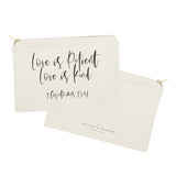 Love is Patient Love is Kind Cotton Canvas Cosmetic Bag - The Cotton and Canvas Co.