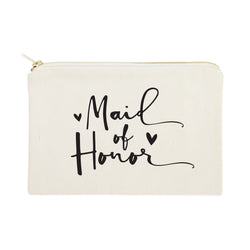 Maid of Honor Cotton Canvas Cosmetic Bag - The Cotton and Canvas Co.