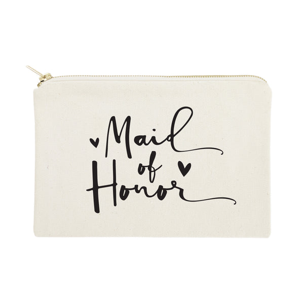 The Cotton and Canvas Co. Maid of Honor Cotton Canvas Cosmetic Bag